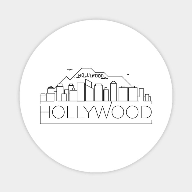 Hollywood Minimal Skyline Magnet by kursatunsal